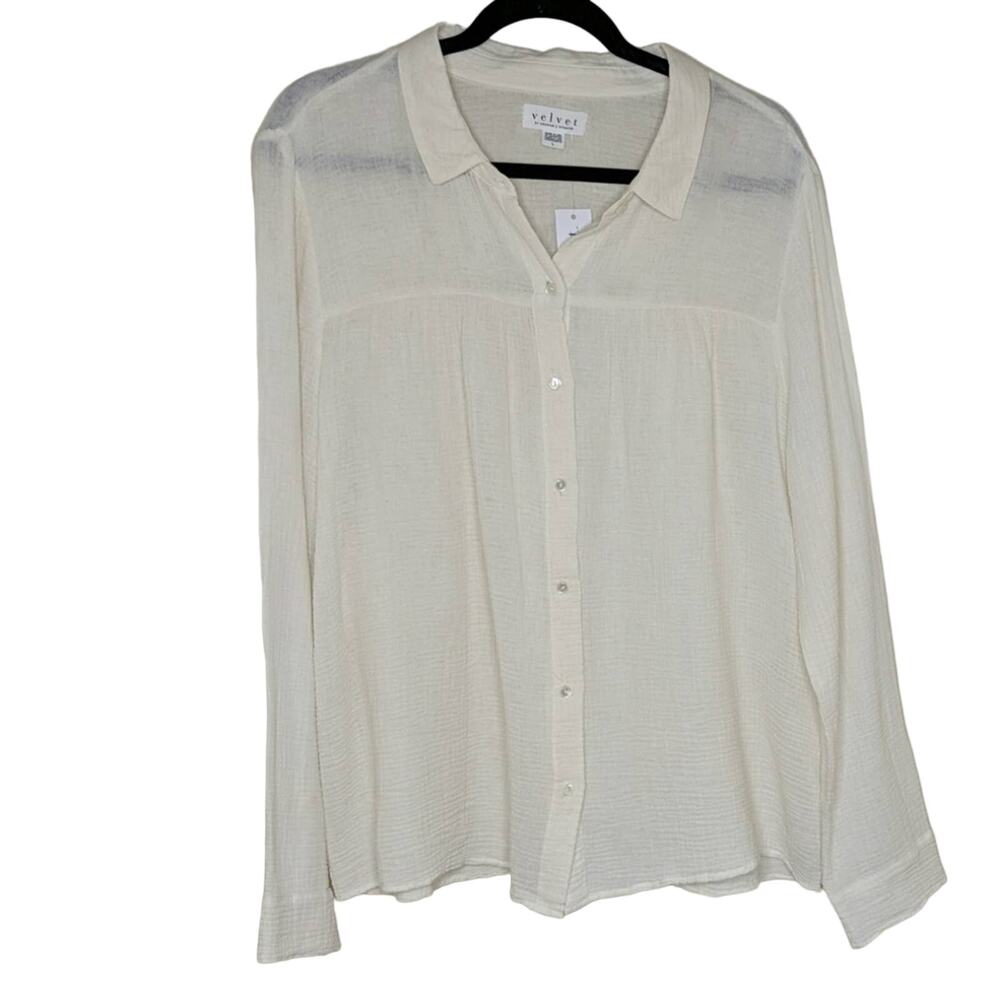 Velvet - Graham & Spencer Gauze Top - Size L - NWT